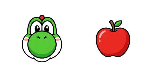 Super Mario - Yoshi & Red Apple Cursor — Super Mario Cursors Pack