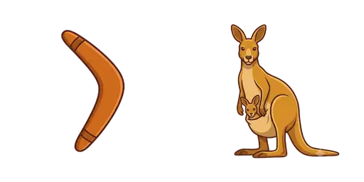 Travel - Australian Boomerang & Kangaroo Cursor — Travel Cursors Pack
