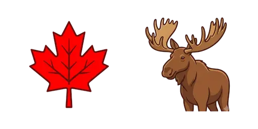 Travel - Canadian Maple Leaf & Moose Cursor — Travel Cursors Pack