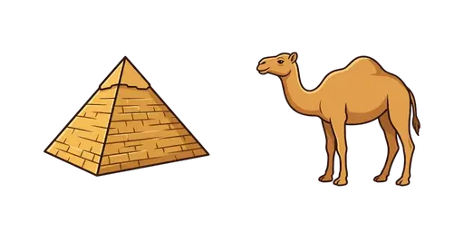 Travel - Egyptian Pyramid & Desert Camel Cursor — Travel Cursors Pack