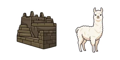 Travel - Machu Picchu Ruins & Fluffy Llama Cursor — Travel Cursors Pack