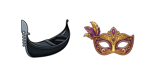 Travel - Venetian Gondola & Carnival Mask Cursor — Travel Cursors Pack