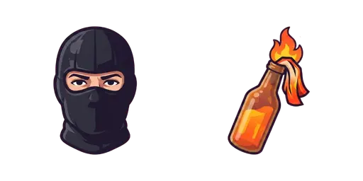 PUBG Balaclava Soldier & Molotov Cocktail Cursor — Pubg Cursors Pack