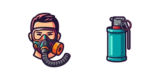PUBG Gas Mask Survivor & Gas Grenade Cursor — Pubg Cursors Pack