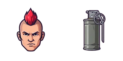 PUBG Punk Mohawk & Smoke Grenade Cursor — Pubg Cursors Pack