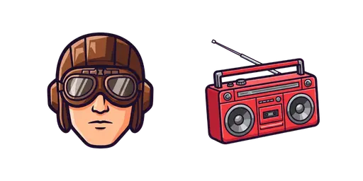 PUBG Retro Pilot Goggles & Boombox Cursor — Pubg Cursors Pack