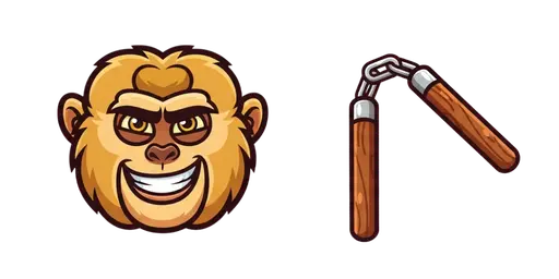 Kung Fu Panda Master Monkey & Nunchaku Cursor — Kung Fu Panda Cursors Pack