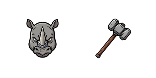 Kung Fu Panda Master Rhino & War Hammer Cursor — Kung Fu Panda Cursors Pack