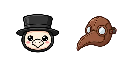 Halloween - Kawaii Plague Doctor & Beak Mask Cursor — Halloween Cursor Pack