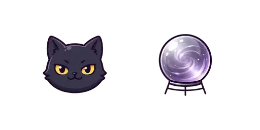 Halloween - Kawaii Black Cat & Crystal Ball Cursor — Halloween Cursor Pack