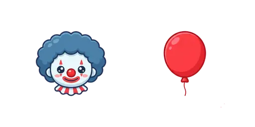Halloween - Kawaii Killer Clown & Red Balloon Cursor — Halloween Cursor Pack
