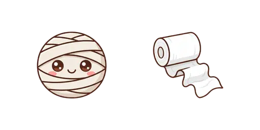 Halloween - Kawaii Mummy & Bandage Roll Cursor — Halloween Cursor Pack