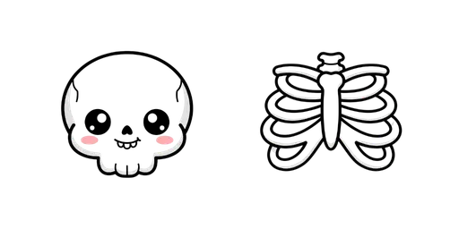 Halloween - Kawaii Skeleton & Ribcage Bone Cursor — Halloween Cursor Pack