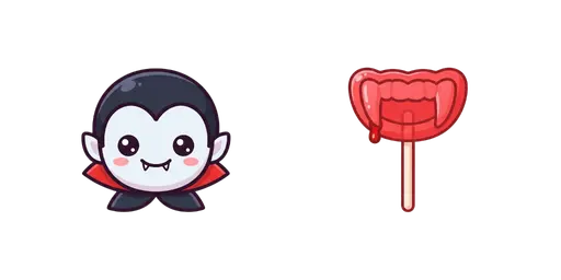 Halloween - Kawaii Vampire & Blood Fang Candy Cursor — Halloween Cursor Pack