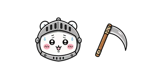 Chiikawa - Kawaii Armored Chiikawa & Sickle Cursor — Chiikawa Cursors Pack
