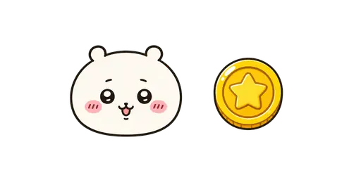 Chiikawa - Kawaii Chiikawa & Gold Coin Cursor — Chiikawa Cursors Pack