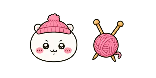 Chiikawa - Kawaii Chiikawa Knitting & Needles Cursor — Chiikawa Cursors Pack