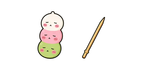 Chiikawa - Kawaii Dango & Skewer Stick Cursor — Chiikawa Cursors Pack