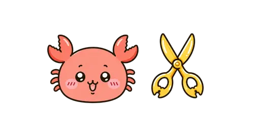 Chiikawa - Kawaii Kani & Golden Scissors Cursor — Chiikawa Cursors Pack