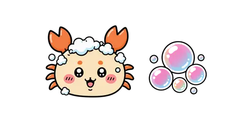 Chiikawa - Kawaii Kani & Soap Bubbles Cursor — Chiikawa Cursors Pack
