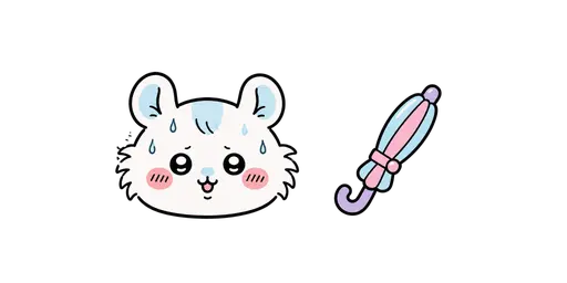 Chiikawa - Kawaii Momonga & Tiny Umbrella Cursor — Chiikawa Cursors Pack