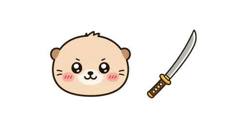 Chiikawa - Kawaii Rakko & Katana Sword Cursor — Chiikawa Cursors Pack