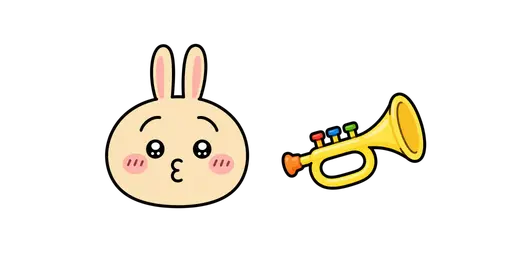 Chiikawa - Kawaii Usagi & Toy Trumpet Cursor — Chiikawa Cursors Pack