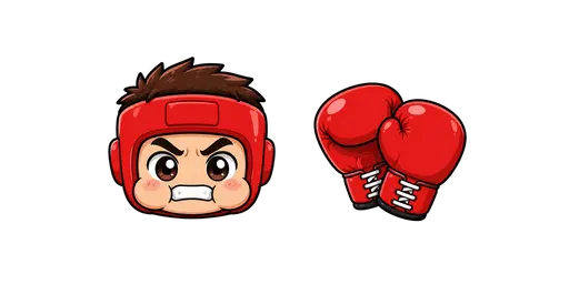 Fitness - Kawaii Boxer & Red Boxing Gloves Cursor — Fitness Cursors Pack