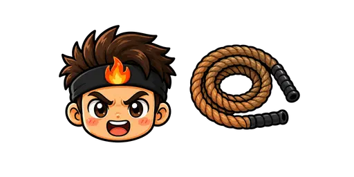 Fitness - Kawaii CrossTrainer & Battle Rope Cursor — Fitness Cursors Pack