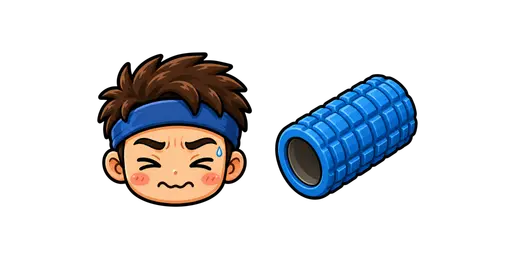 Fitness - Kawaii Foam Roller Fan & Blue Foam Roller Cursor — Fitness Cursors Pack