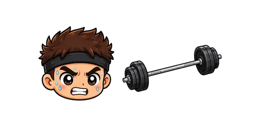 Fitness - Kawaii Gym Lifter & Olympic Barbell Cursor — Fitness Cursors Pack