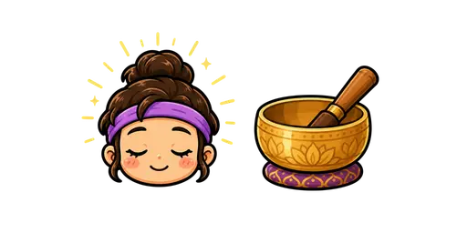 Fitness - Kawaii Meditator & Singing Bowl Cursor — Fitness Cursors Pack