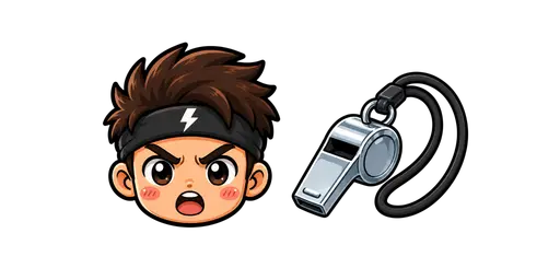 Fitness - Kawaii Personal Trainer & Coach Whistle Cursor — Fitness Cursors Pack