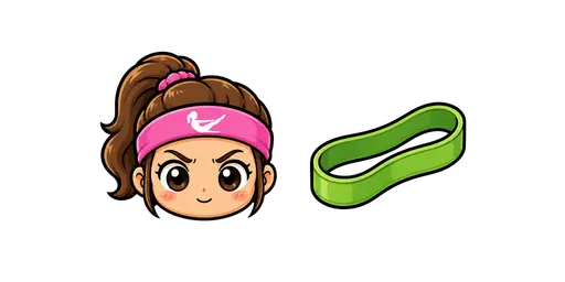 Fitness - Kawaii Pilates Queen & Resistance Band Cursor — Fitness Cursors Pack