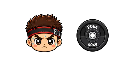 Fitness - Kawaii Powerlifter & Round Weight Plate Cursor — Fitness Cursors Pack