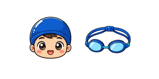 Fitness - Kawaii Swimmer & Racing Goggles Cursor — Fitness Cursors Pack
