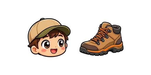 Fitness - Kawaii Trail Hiker & Hiking Boot Cursor — Fitness Cursors Pack