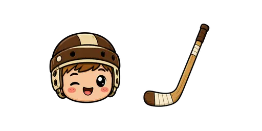 Hockey - Vintage Hockey Player & Wooden Stick Cursor Cursor — Hockey Cursors Pack