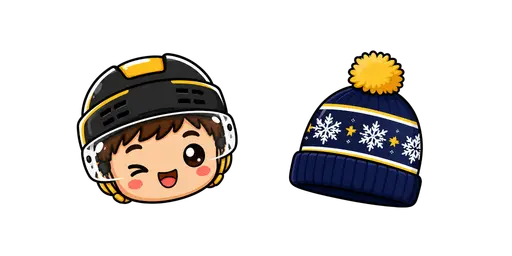 Hockey - Winter Hockey Kid & Knit Beanie Cursor Cursor — Hockey Cursors Pack