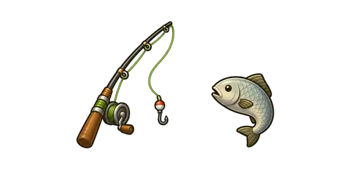Hiking and Trekking - Fishing Rod & Fish Cursor — Hiking and Trekking Cursors Pack