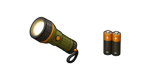 Hiking and Trekking - Flashlight & Spare Batteries Cursor — Hiking and Trekking Cursors Pack