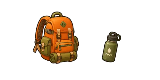 Hiking and Trekking - Hiking Backpack & Water Bottle Cursor — Hiking and Trekking Cursors Pack