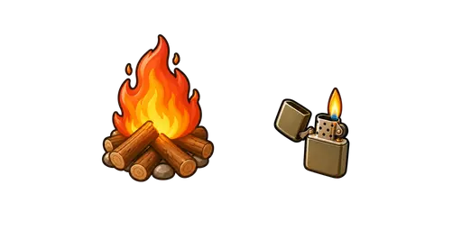 Hiking and Trekking - Marshmallow Skewer & Campfire Flame Cursor — Hiking and Trekking Cursors Pack