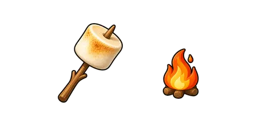 Hiking and Trekking - Marshmallow Skewer & Campfire Flame Cursor — Hiking and Trekking Cursors Pack