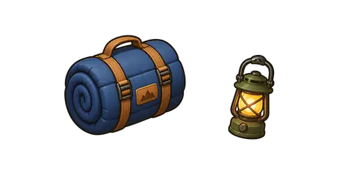 Hiking and Trekking - Sleeping Bag & Camping Lantern Cursor — Hiking and Trekking Cursors Pack