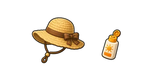 Hiking and Trekking - Sunhat & Sunscreen Bottle Cursor — Hiking and Trekking Cursors Pack