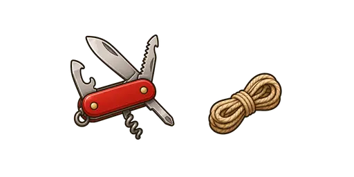 Hiking and Trekking - Swiss Army Knife & Coiled Rope Cursor — Hiking and Trekking Cursors Pack