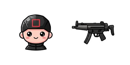 Squid Game - Kawaii Front Man & Submachine Gun Cursor — Squid Game Cursors Pack