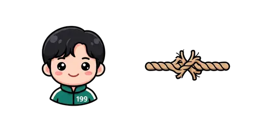 Squid Game - Kawaii Player 199 & Tug of War Rope Cursor — Squid Game Cursors Pack