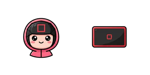 Squid Game - Kawaii Square Guard & Master Keycard Cursor — Squid Game Cursors Pack